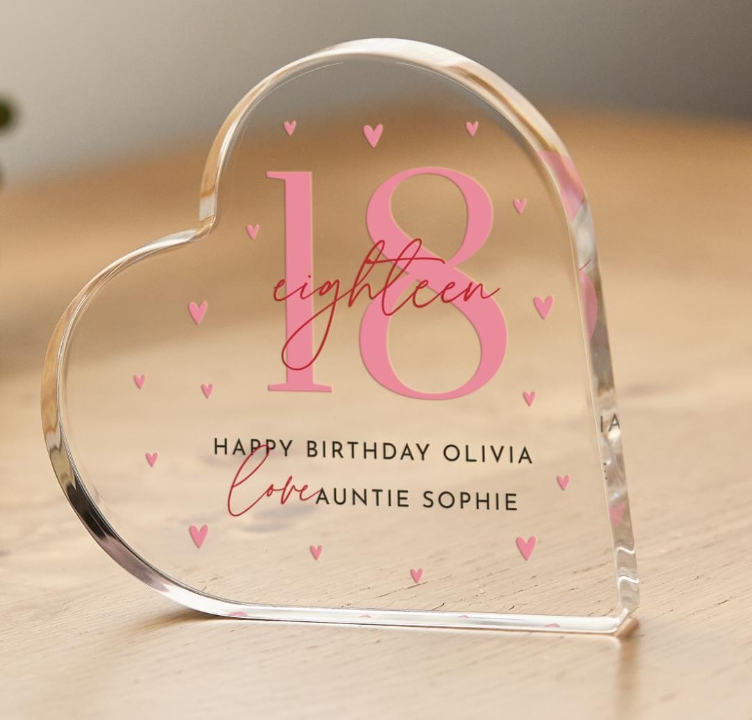 18th Birthday Gift for Daughter Niece Goddaughter Granddaughter Keepsake with Name Birthday Decoration for Happy 18 Birthday Eighteen