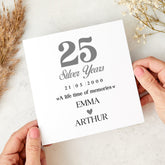 25th Silver Wedding Anniversary Card Personalised Milestone Keepsake for Husband Wife Parents or Couple Celebration Gift 25 Years Marriage