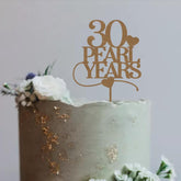 30 Pearl Years Wooden Anniversary Cake Topper 30th Pearl Anniversary Birthday Custom Anniversaries Party Decor