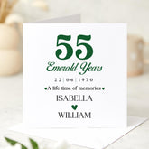 55th Emerald Wedding Anniversary Card Personalized Anniversary Card for Parents Husband Wife Grandparents Custom 55 Years Married Card