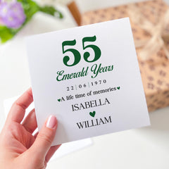 55th Emerald Wedding Anniversary Card Personalized Anniversary Card for Parents Husband Wife Grandparents Custom 55 Years Married Card
