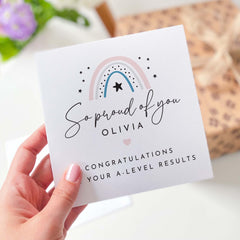 A Level Result Card With Name So Proud Of You Gift Card For Her Personalised Congratulations Card On Your Exam Results Well Done Card