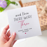 And Then There Were Three New Baby Card Mummy Daddy And The Bump Congratulations Card Baby Announcement Card Pregnancy Gift Card