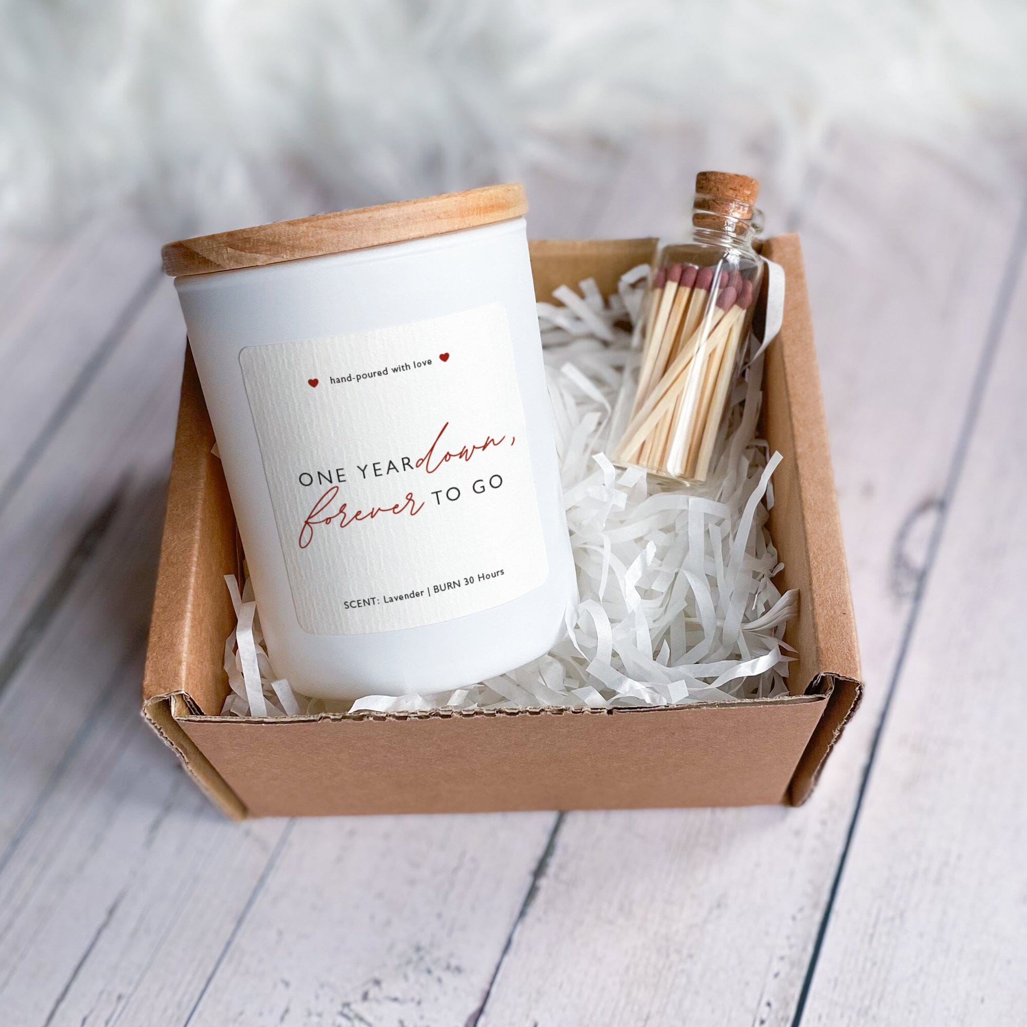 Anniversary Candle One Year Down Forewer To Go First Wedding Anniversary Gift Set