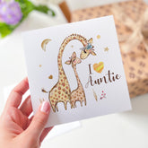 Auntie Card Mother's Day Birthday Christmas I Love You Auntie Cute Baby Giraffe Auntie Gift Card Thoughtful Present for Aunt