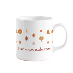 Autumn Mug Coffee Cup with Pumpkin & Leaves Design Cosy Seasonal Gift for Her or Him