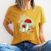 Autumn Mushroom T-Shirt, Watercolour Woodland Fall Tee