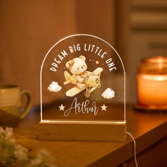 Baby Night Light LED Lamp Custom Name Dream Big Little One Nursery Decor Toddler Room Gift Newborn Keepsake
