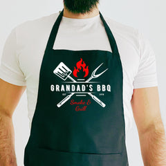 BBQ Apron Gift for Him Funny Father’s Day Present for Dad Grandpa Grandad Stepdad Godfather Husband Grill Master Apron BBQ Cooking