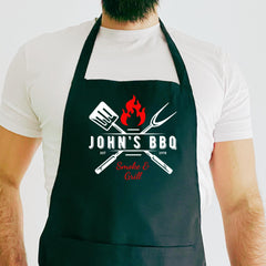 BBQ Apron Gift for Him Funny Father’s Day Present for Dad Grandpa Grandad Stepdad Godfather Husband Grill Master Apron BBQ Cooking