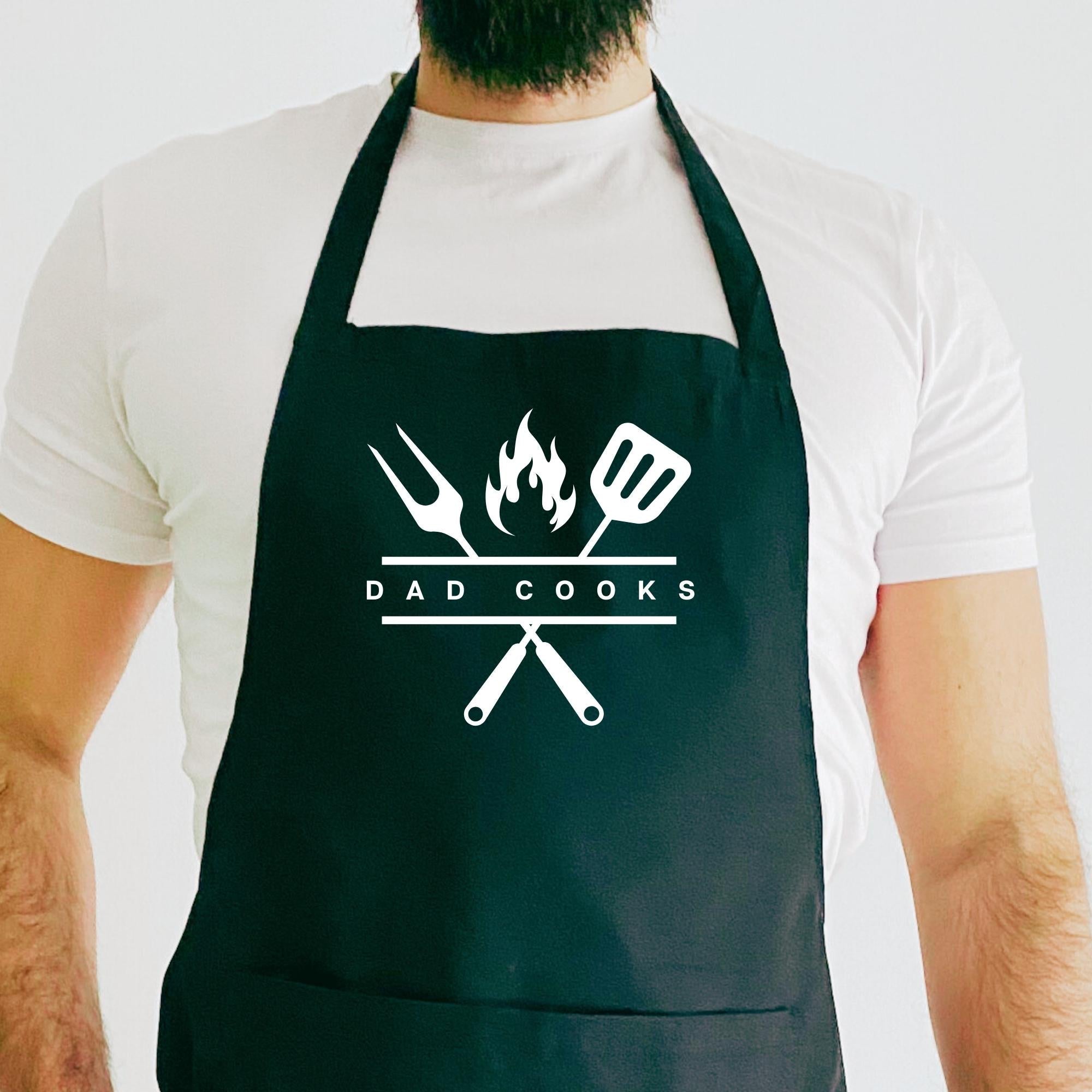 BBQ Apron Gift for Him Funny Gift for Dad Grandad Uncle Brother New Daddy Father’s Day Cooking Present Grill Master Barbecue Lover Apron