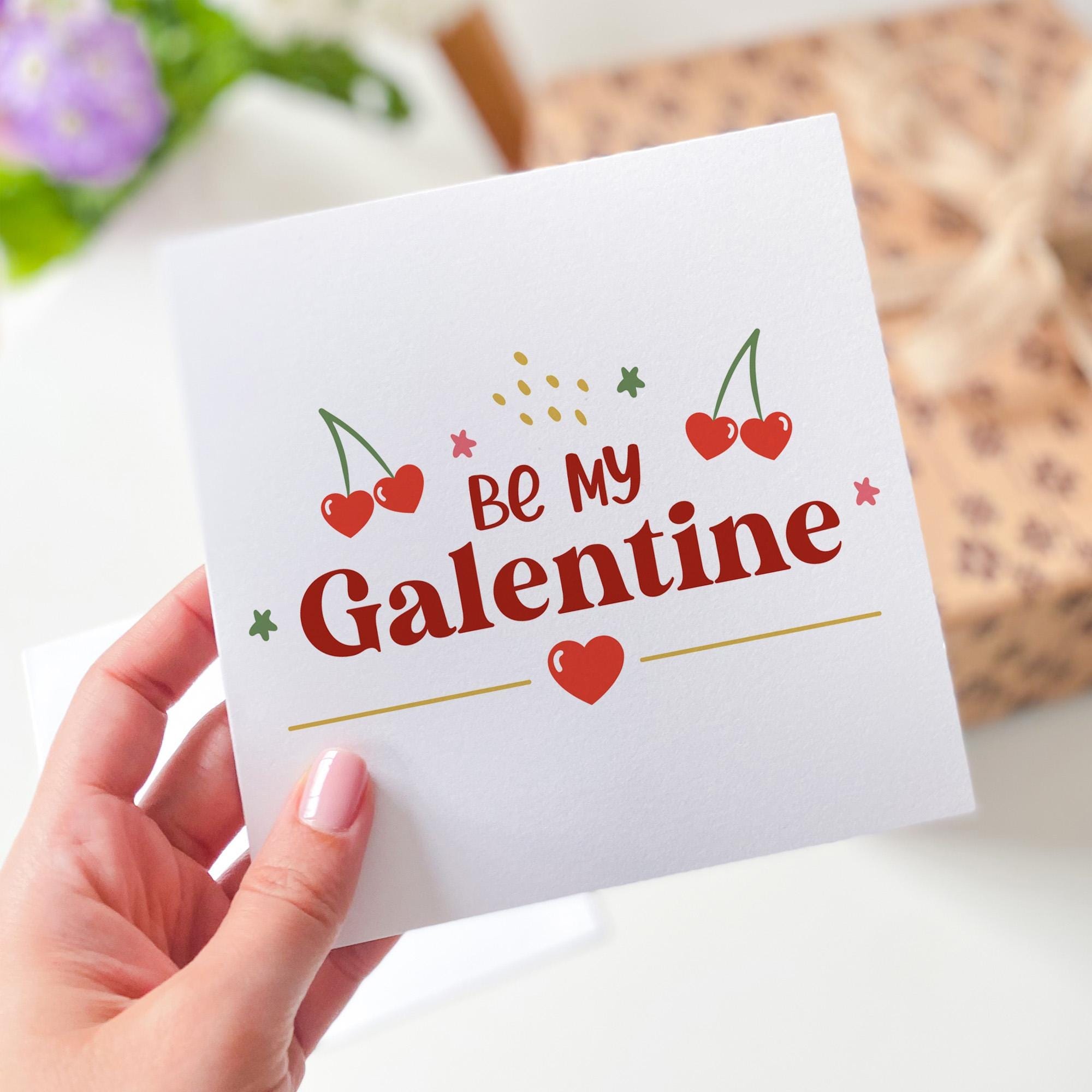 Be My Galentine Card Fun and Playful Cherry Themed Greeting for Best Friends or Sisters Happy Galentine's Day Bestie