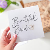 Beautiful Bride Wedding Day Card Elegant Minimalist Bridal Card Sentimental Card for Bride from Friend Mum Sister Wedding Keepsake Hen Party