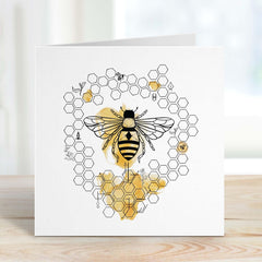 Bee Card Birthday Card Happy Birthday Gift Card Nature Lover Gift Card Birthday Card For Bee Loverâ Beeâ Concept Greeting Card