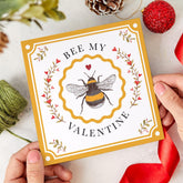 Bee My Valentine Card Cute and Punny Valentine's Day Greeting for Husband Wife Boyfriend Girlfriend or Partner Funny Valentines Gift Card