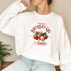 Berry Sweet Birthday Girl Jumper Cute Strawberry Born to Be Sweet Outfit Gift for Her 13th 14th 15th 16th 18th 21st 30th 40th 50th