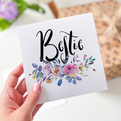 Best friend card Bestie Floral Greeting Card Best Friend Card Birthday Appreciation Christmas Friendship Gift Cute Flowers Design
