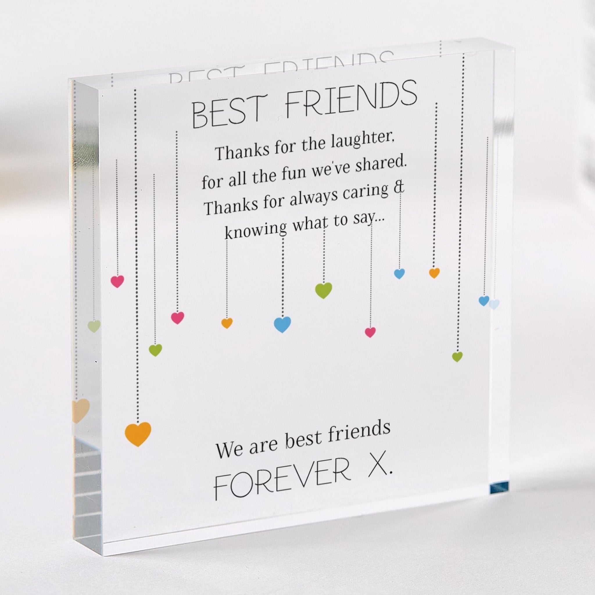 Best Friends Forever Gift for Her Friend's Birthday Christmas Gift Acrylic Plaque Thoughtful Friendship Gift Keepsake for Best Friend Bestie