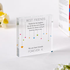 Best Friends Forever Gift for Her Friend's Birthday Christmas Gift Acrylic Plaque Thoughtful Friendship Gift Keepsake for Best Friend Bestie