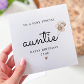Birthday Card for Auntie To My Wonderful Auntie Personalised Birthday Card with Balloons from Niece or Nephew Fun Cute Appreciation Auntie's