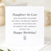 Birthday Card for Daughter - in - Law Heartfelt Birthday Card with Minimal Style A Warm Message