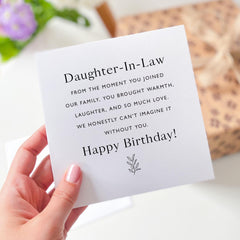 Birthday Card for Daughter - in - Law Heartfelt Birthday Card with Minimal Style A Warm Message