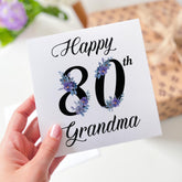 Birthday Card for Grandma Nanny Nanna Mummy Auntie Granny Elegant Floral Design Milestone Age Card for 60th 70th 80th 90th 100th Birthdays
