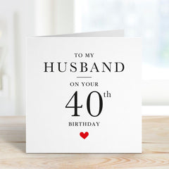 Birthday Card for Husband ALL AGES Romantic Card for Him from Wife to Celebrate His 30TH 40TH 50TH 60TH Birthday Hubby