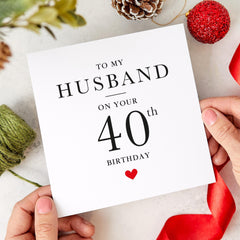 Birthday Card for Husband ALL AGES Romantic Card for Him from Wife to Celebrate His 30TH 40TH 50TH 60TH Birthday Hubby