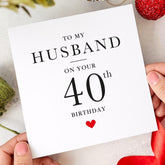 Birthday Card for Husband Milestone Age Card for 30th 40th 50th 60th Birthday Elegant Heart Design for Hubby Him from Wife
