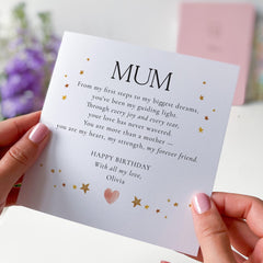 Birthday Card for Mum with Your Name Heartfelt Poem Keepsake Special Gift from Daughter Son to Celebrate Her Special Day Mummy's Birthday