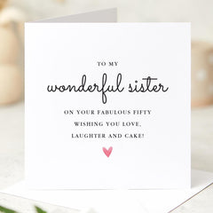 Birthday Card for Sister Fabulous Milestone Age Design Heartfelt Birthday Card for Her with Love and Laughter Wishes Funny Birthday Card