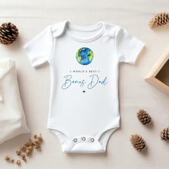 Bonus Dad Baby Bodysuit or Bib World's Best Bonus Dad Cute Earth Design Special Stepdad Father's Day Birthday Gift Keepsake from Baby Outfit