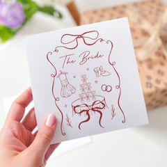 Bride Card Elegant Bridal Celebration Card Wedding - Themed Champagne Tower Illustration Bride to - be card
