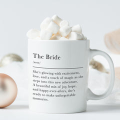 Bride Mug with Definition Meaningful Wedding Gift for Her Bridal Shower or Hen Party Keepsake Coffee Cup for Bride to Be