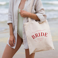 Bride Tote Bag Future Mrs. Design Elegant Hen Party or Bridal Shower Gift Stylish Wedding Tote for Bride to - Be Beach Bag