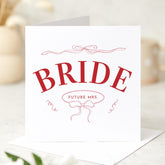 Card for Bride to be Future Mrs. Design with Ribbon Details Elegant and Modern Bridal Shower or Engagement Celebration Bride Card