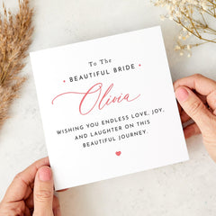 Card for Bride Wedding Day Card Elegant Card for Her with Message Thoughtful Bridal Keepsake Wedding Gift for Daughter Sister Friend