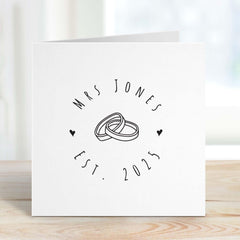 Card For Bride With Last Name And Wedding Date Mrs Wedding Day Card Hen Party Gift Card Soon To Be Mrs Wedding Card For Theâ Bride For Her