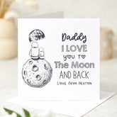 Card for Dad To the Moon and Back Daddy Card Personalised Space Themed Father's Day or Birthday Card from Child Astronaut & Moon Design
