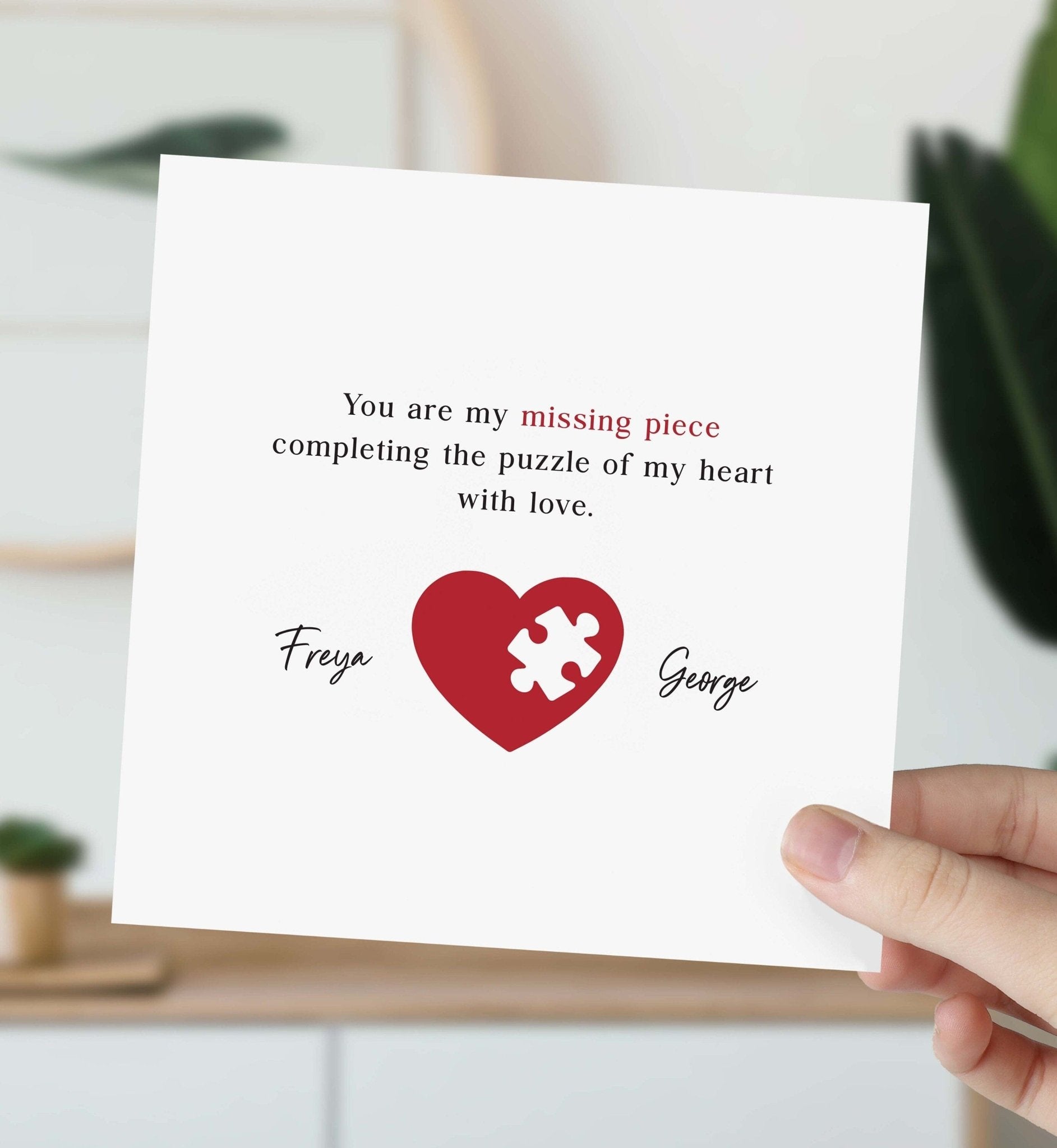 Card For Girlfriend Boyfriend You Are My Missing Piece Puzzle Card Valentine's Day Love Card For Her Him Wife Husband Romantic Gift Card