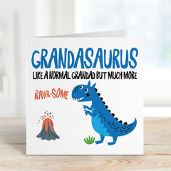 Card for Grandad Funny Dinosaur Father's Day Card for Grandad Cute Rawrsome Grandpa Birthday Card from Grandkids Gift Grandad's Birthday