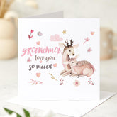 Card for Grandma Love You So Much Card Cute Deer Illustration Card for Granny Nanny First Mother's Day Grandma's Birthday
