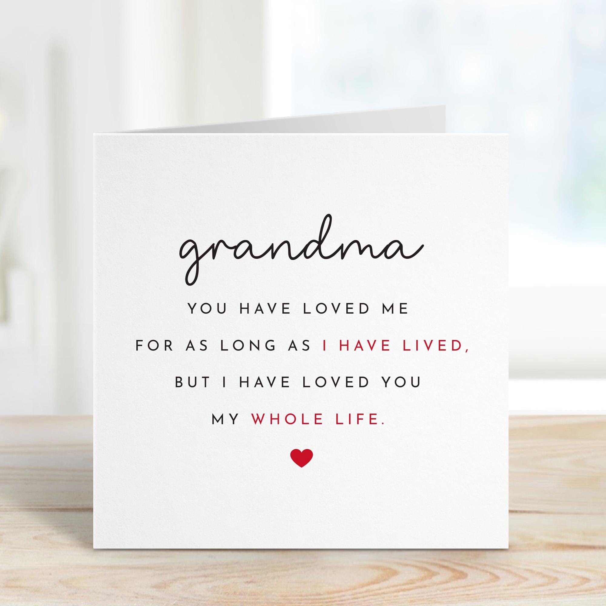 Card for Grandma Mum Nana Granny Gran Thoughtful Gift for Her Mother's Day Birthday Card for Nanny Appreciation Keepsake Card