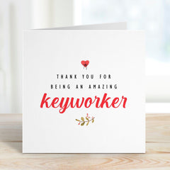 Card For Keyworker Thank You Being An Amazing Keyworker Card Personalised Pre - School Keyworker Card Nursery Teacher Teaching Assistant