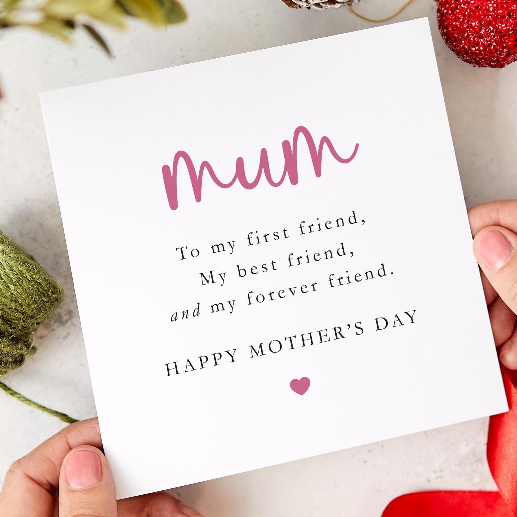 Card for Mother's day Mum My forever Friend Mummy Card Cute Gift for Mum First Mothers Day Gift Card New Mum