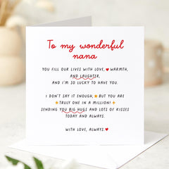 Card for Nana Mother's Day Card Thoughtful Gift for Nana Heartfelt Message Keepsake Birthday Card for Special Grandmother