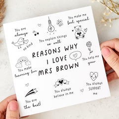 Card for Teacher Personalised Thank You Teacher Card Gift for Nursery Primary or Reception from Child End of Term or Teacher’s Day Card