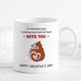 Cat Lovers Valentine’s Mug Coaster Nine Lives Cute Romantic Gift for Partner Unique Gift