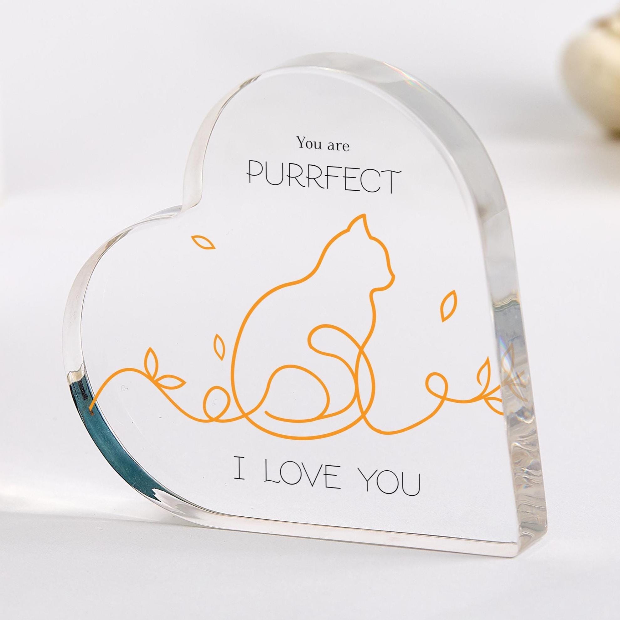 Cat Owner Gift for Her Him Cat Mum Cat Dad You Are Purrfect Acrylic Plaque Cute Cat - Themed Keepsake Gift for Pet Lovers or Friends